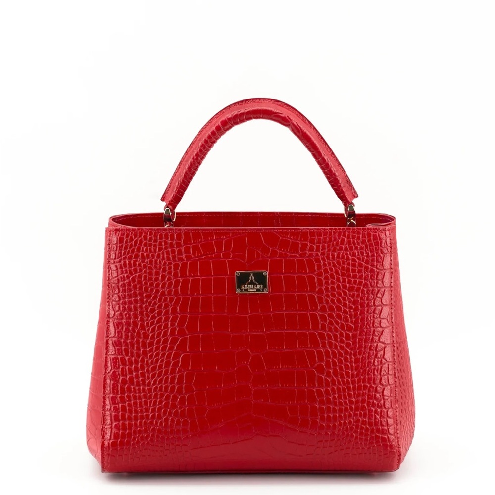 🏷️ $340- Navona Croco
Red Crocodile Pattern Handbag NWT - Picture 4 of 11